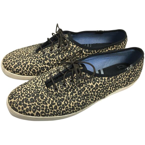 Keds Champion Shoes Animal Print Canvas Sneakers Leopard Women's 6.5 - Picture 1 of 13